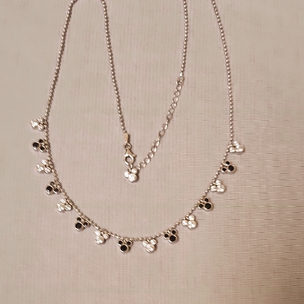 Disney Silver Necklace with Black Accents